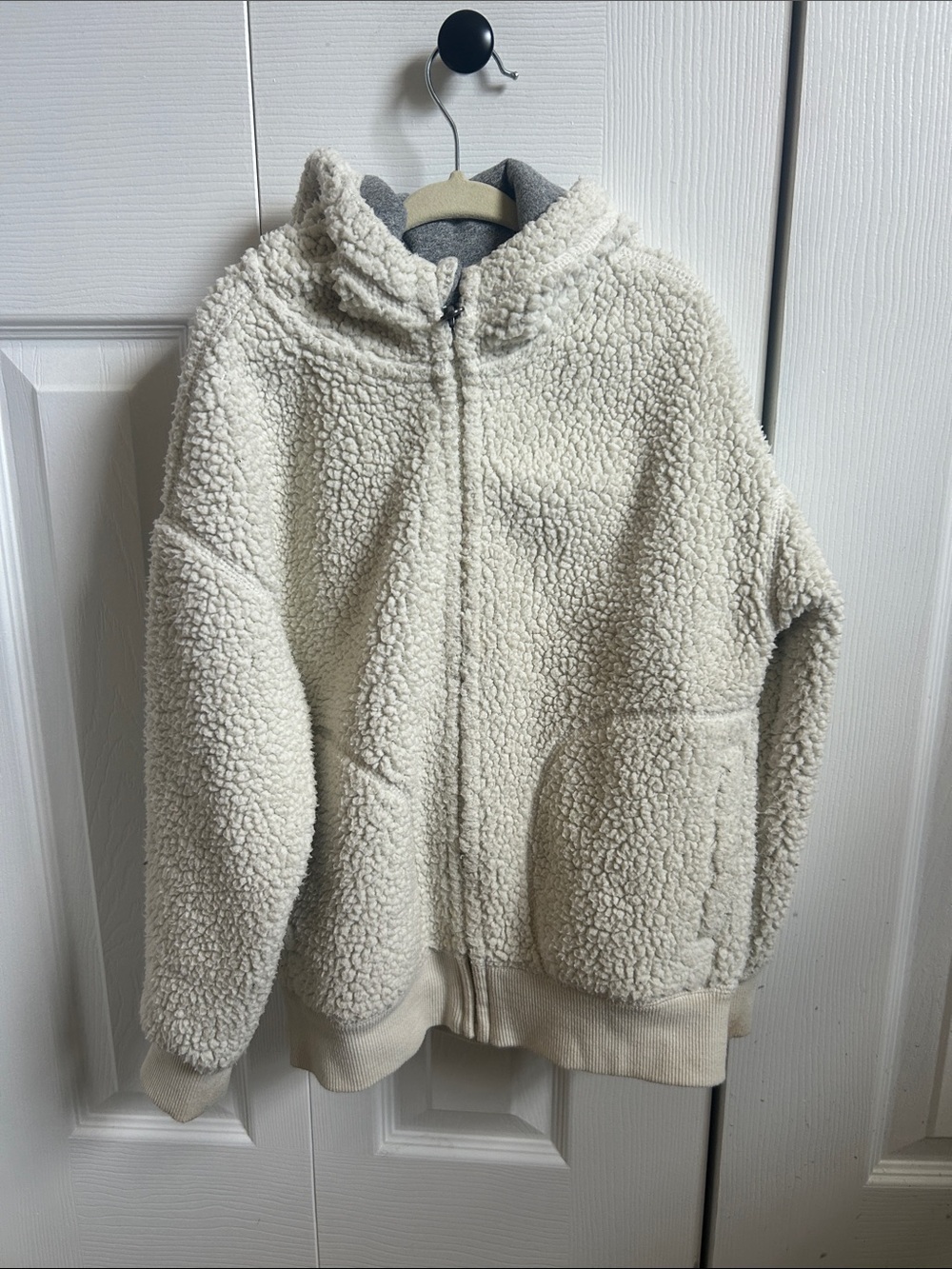 Roots Cream Sherpa Zip-Up Hoodie